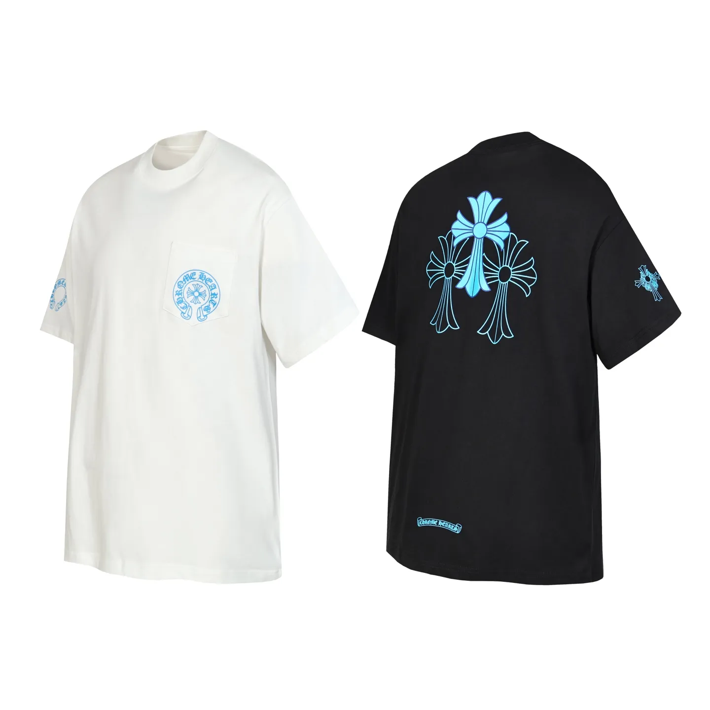P150 Cross-border running quantity model, please do not place an order if you are pursuing quality - Chrome Hearts/Chrome Heart Cross Sanskrit short-sleeved T-shirt - High weight, high density and high quality. The wool is soft, delicate and skin-friendly. It feels soft and silky. It has excellent warmth and skin-friendly properties. - Customized weaving and dyeing, no color difference. No matter the fabric or workmanship details, it is better than the ordinary version on the market. -Colour: black white -Size: S M L XL